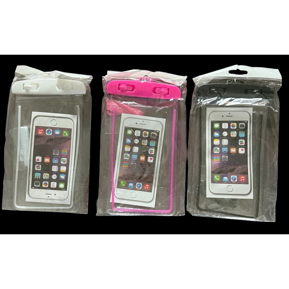 3 pcs Cell Phone Pouch Waterproof Universal Bag Case with Neck Lanyard - Underwa